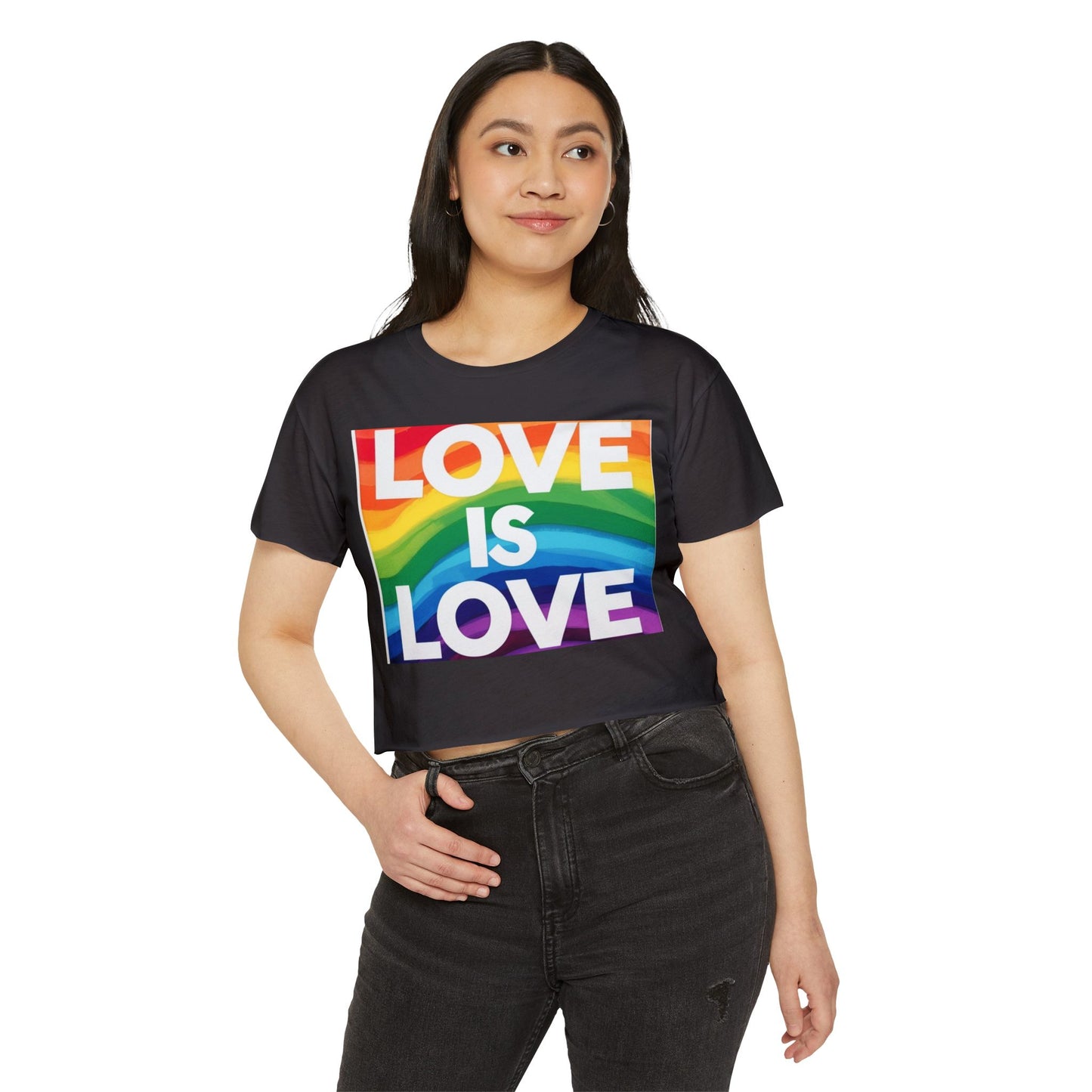 Pride corp top Rainbow Love is Love Crop Top for Festivals