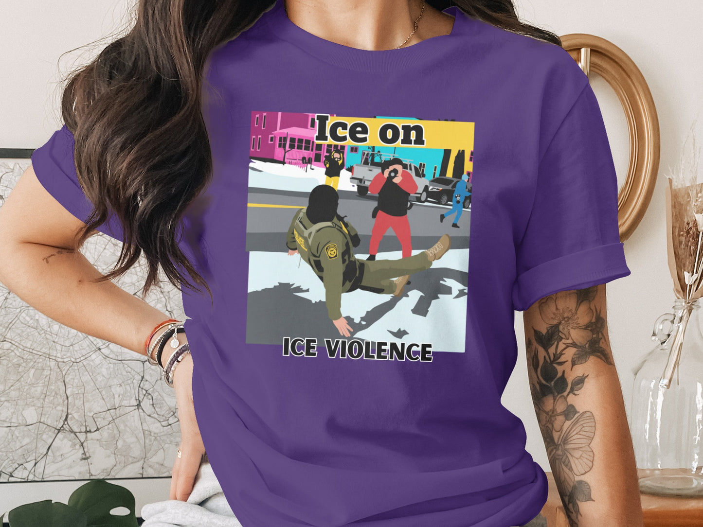 Ice on ICE Violence Graphic Tee