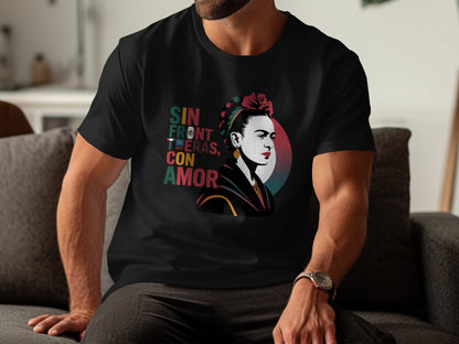Artistic Sin Fronteras Con Amor Design T-shirt product