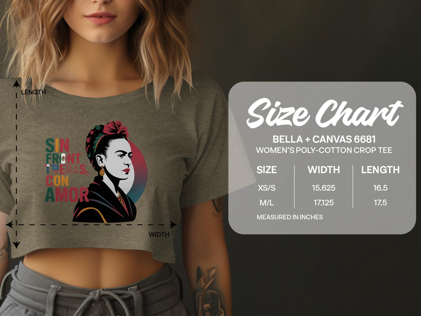 Sin Fron Tierra Con Amor Women's Crop Tee product