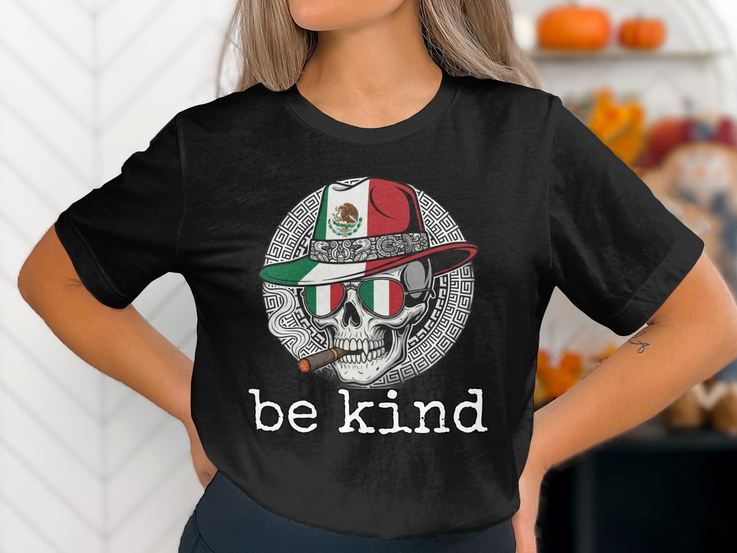 Be Kind Skeleton With Hat And Sunglasses T-shirt