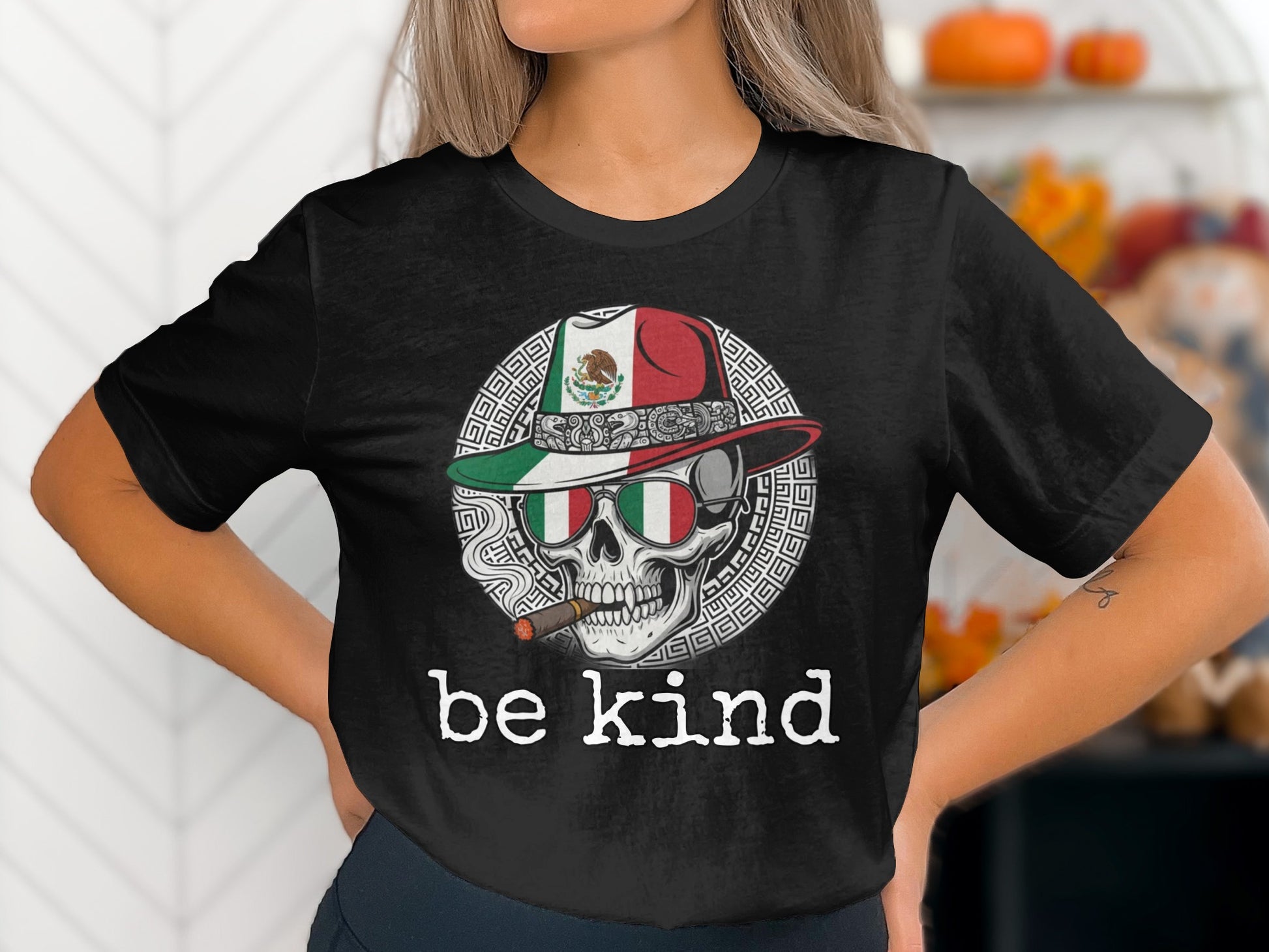 Be Kind Skeleton With Hat And Sunglasses T-shirt