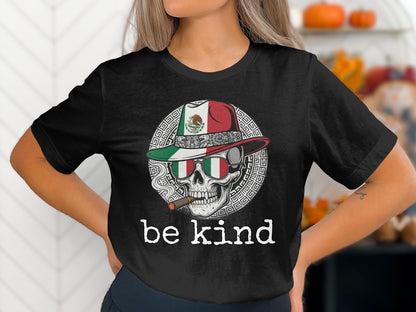 Be Kind Skeleton With Hat And Sunglasses T-shirt