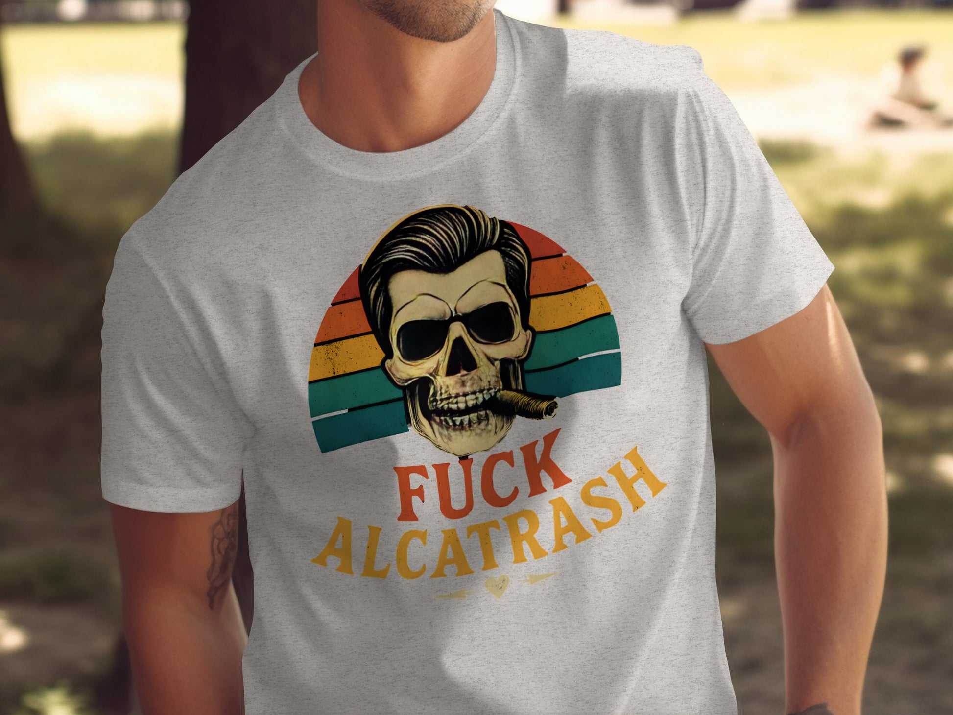 Fuck Alcatrash Skull Smoking T-Shirt product