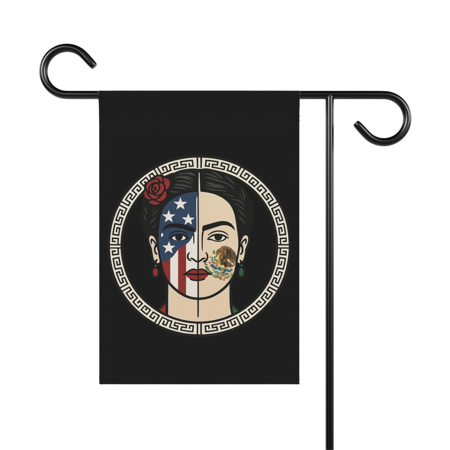 Frida Kahlo American Mexican Flag Fusion Art Print