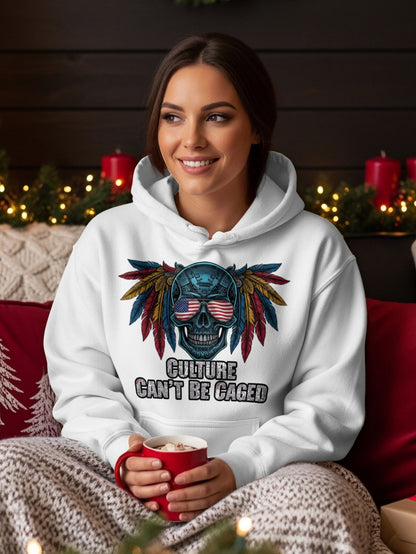 Culture Can't Be Caged Skull Feather Hoodie