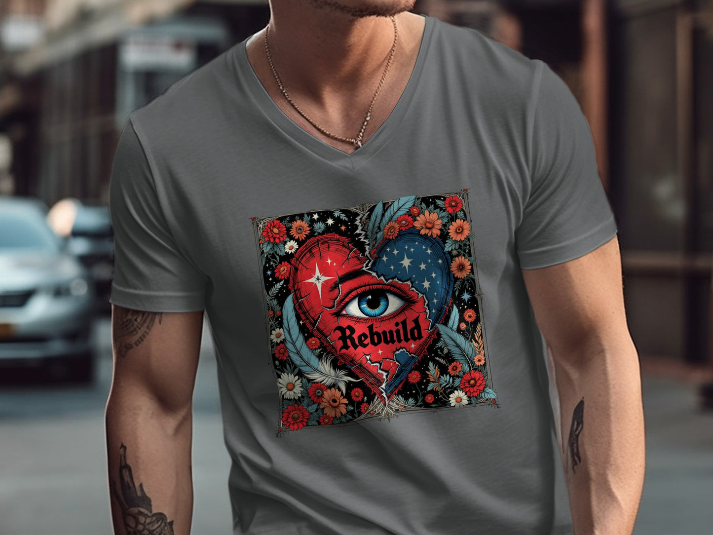 Rebuild Eye and Heart Graphic T-shirt product type