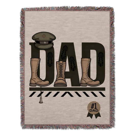 Personalized #1 Dad Military Boots Themed Blanket product