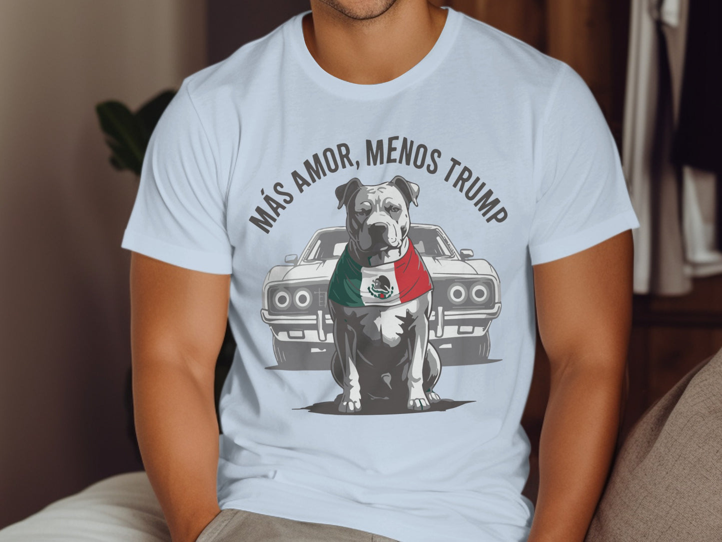 Más Amor Menos Trump Dog Car Graphic T-Shirt product
