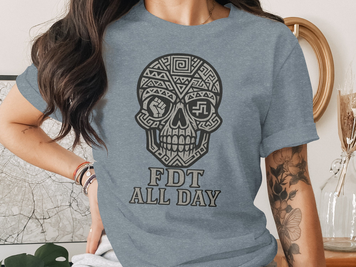 FDT All Day Intricate Skull Graphic Tee