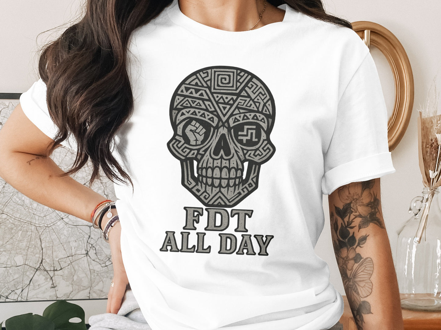 FDT All Day Tribal Skull Artwork Graphic Tee
