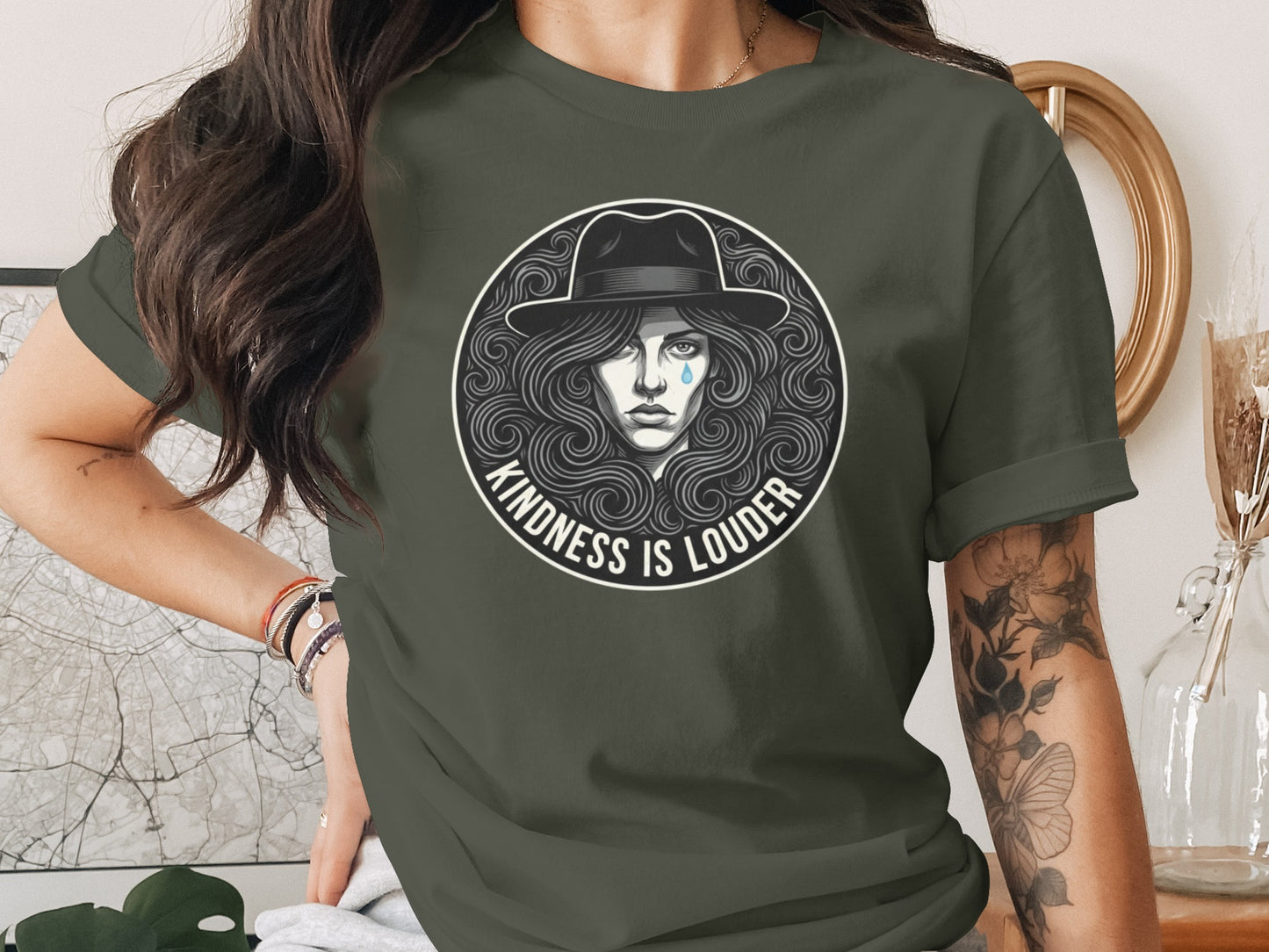 Kindness Is Louder Graphic Design T-Shirt