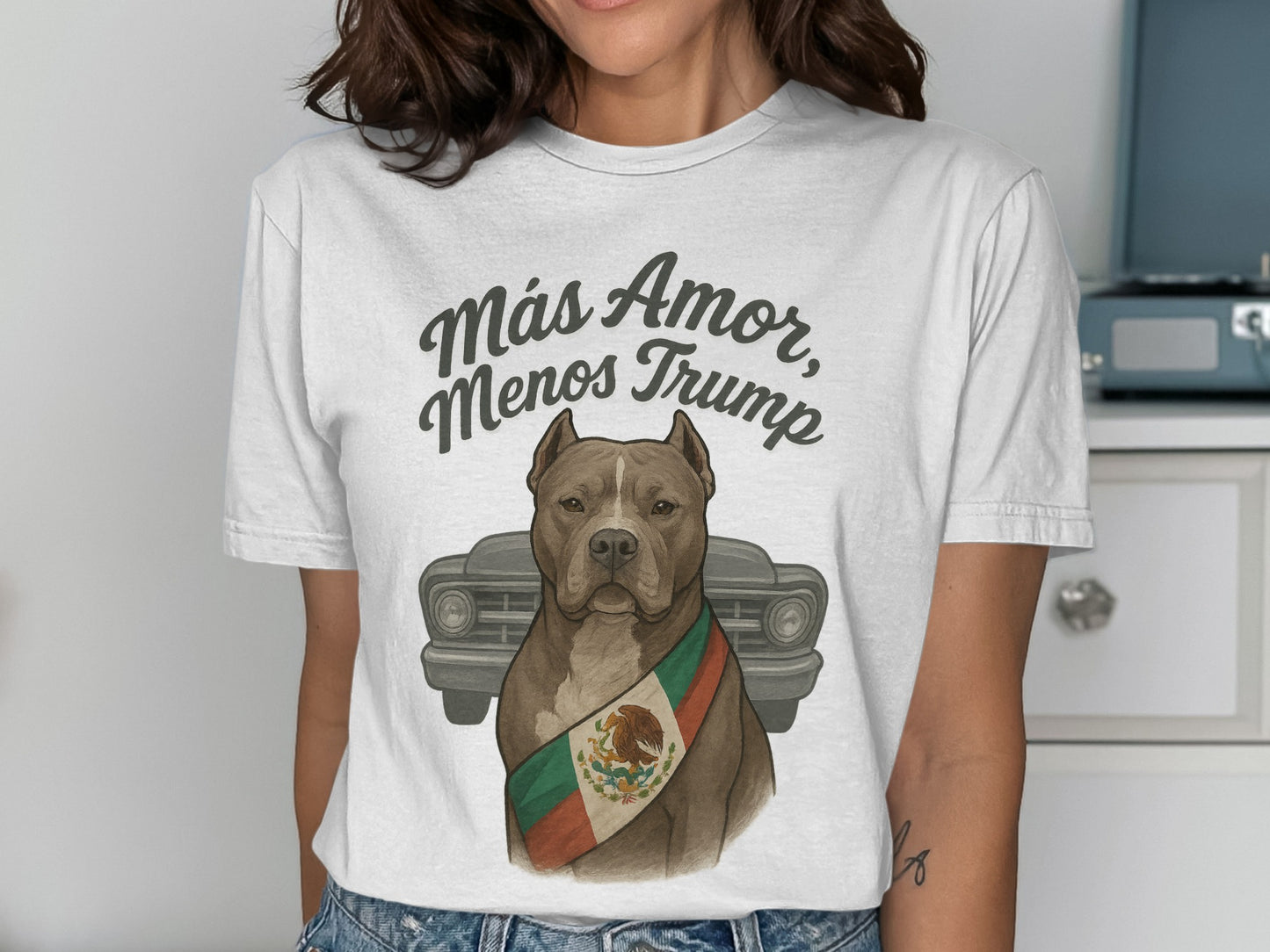 Más Amor Menos Trump Graphic Tee product