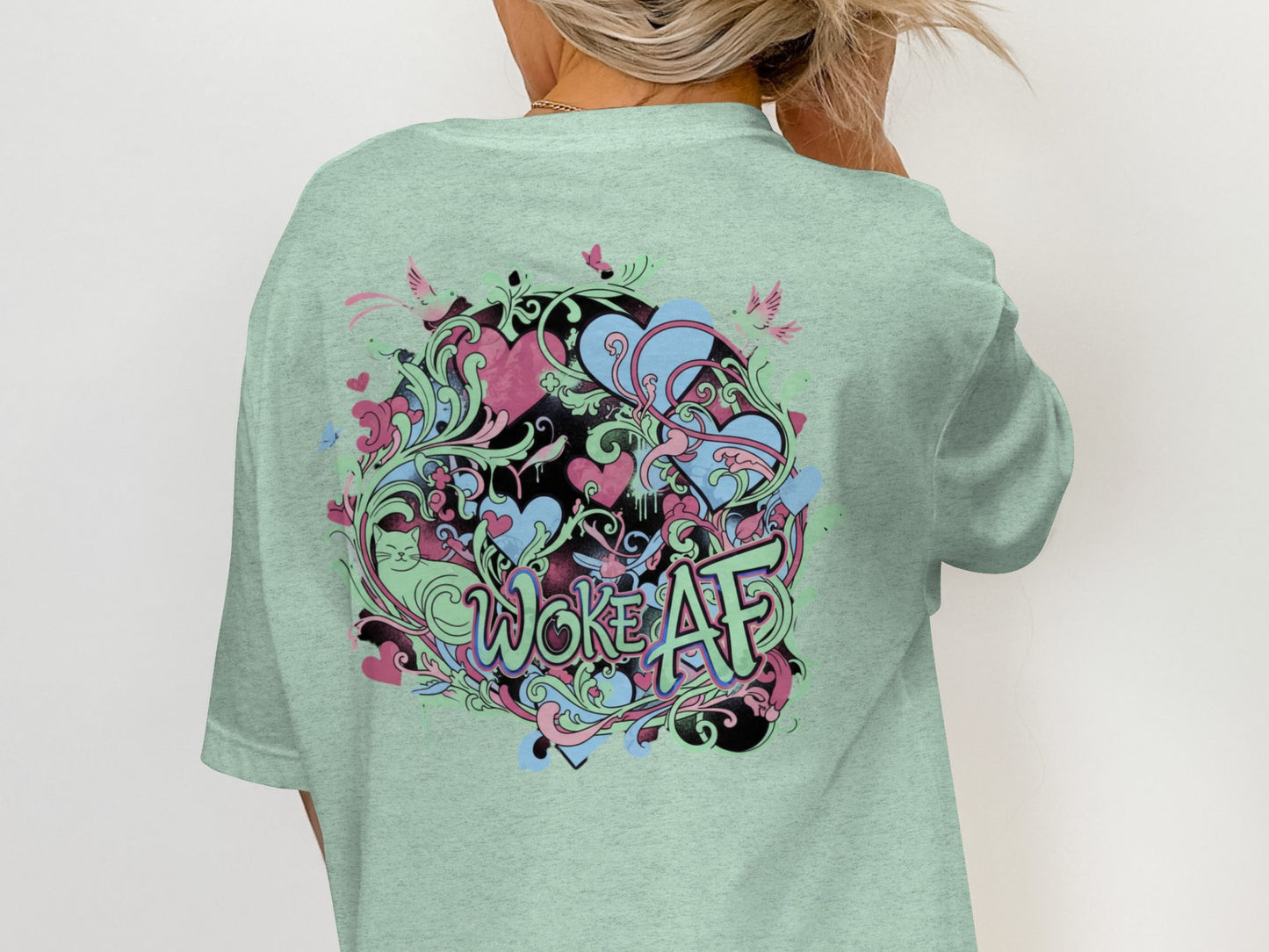 Woke AF Vibrant Artistic Design Unisex T-Shirt