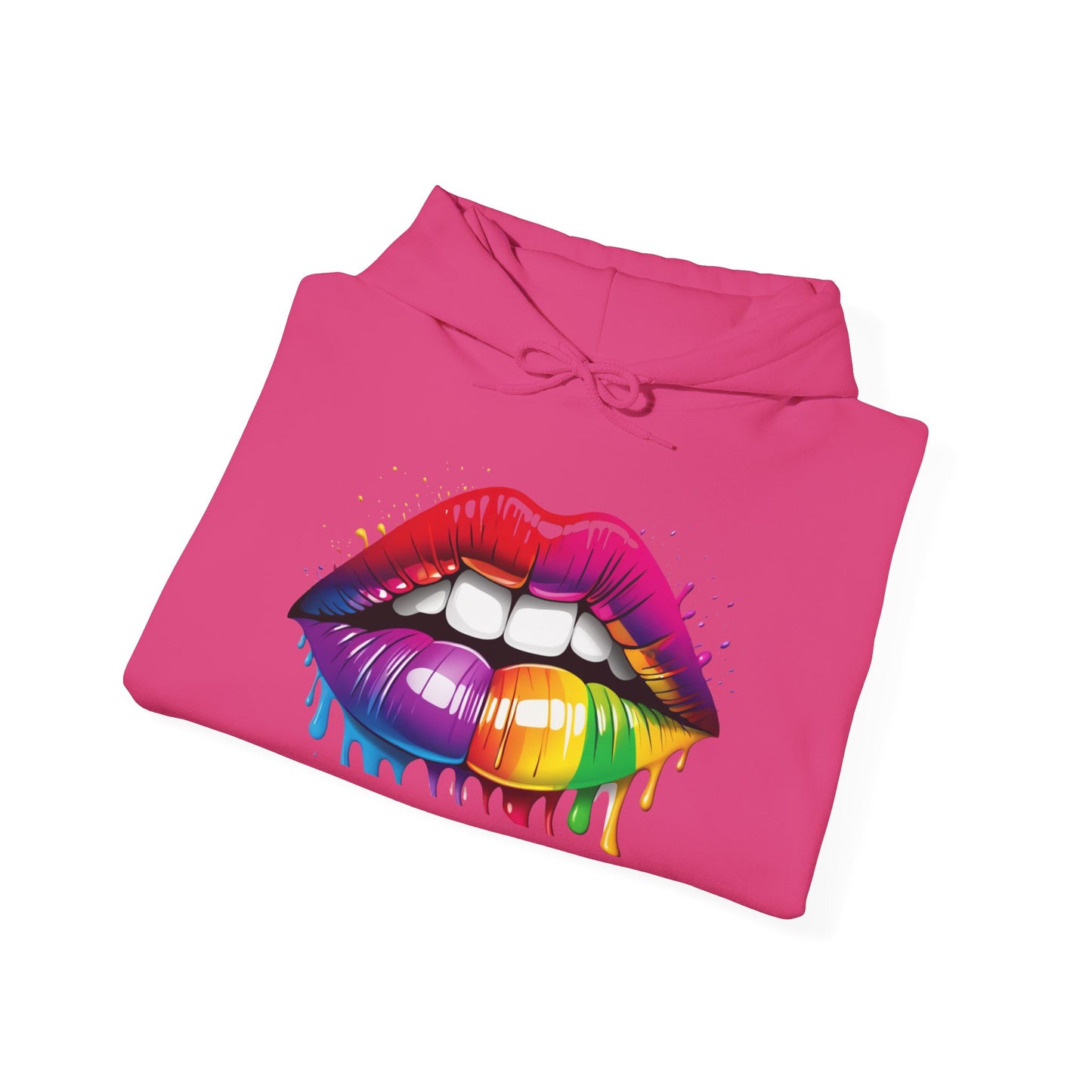 Pride hoodie Rainbow Dripping Lips Hoodie | Unisex Sweatshirt for Pride, LGBTQ+ Events, Casual Wear, Gift Idea, Vibrant Streetwear
