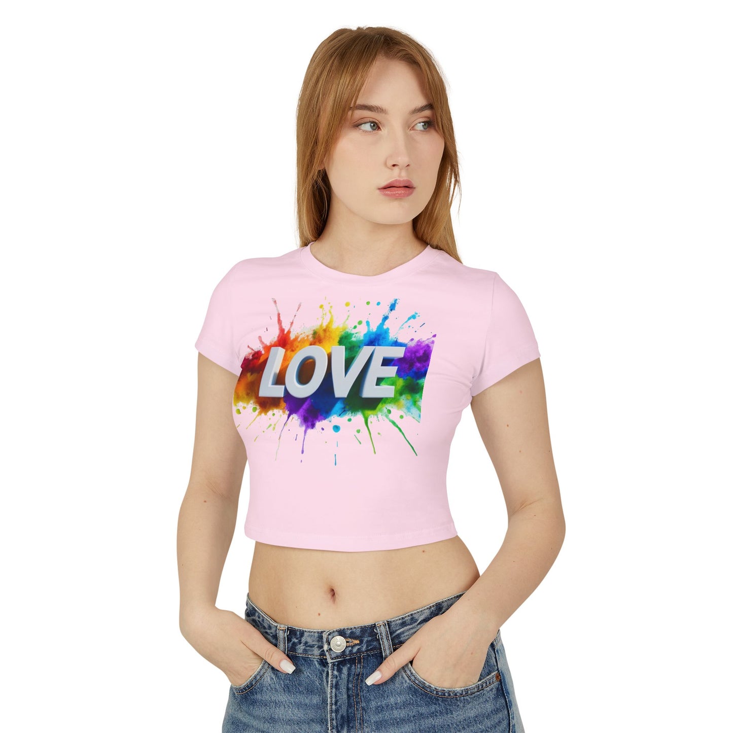 Pride baby tee  Colorful Love Women's Baby Tee - Pride and Positivity