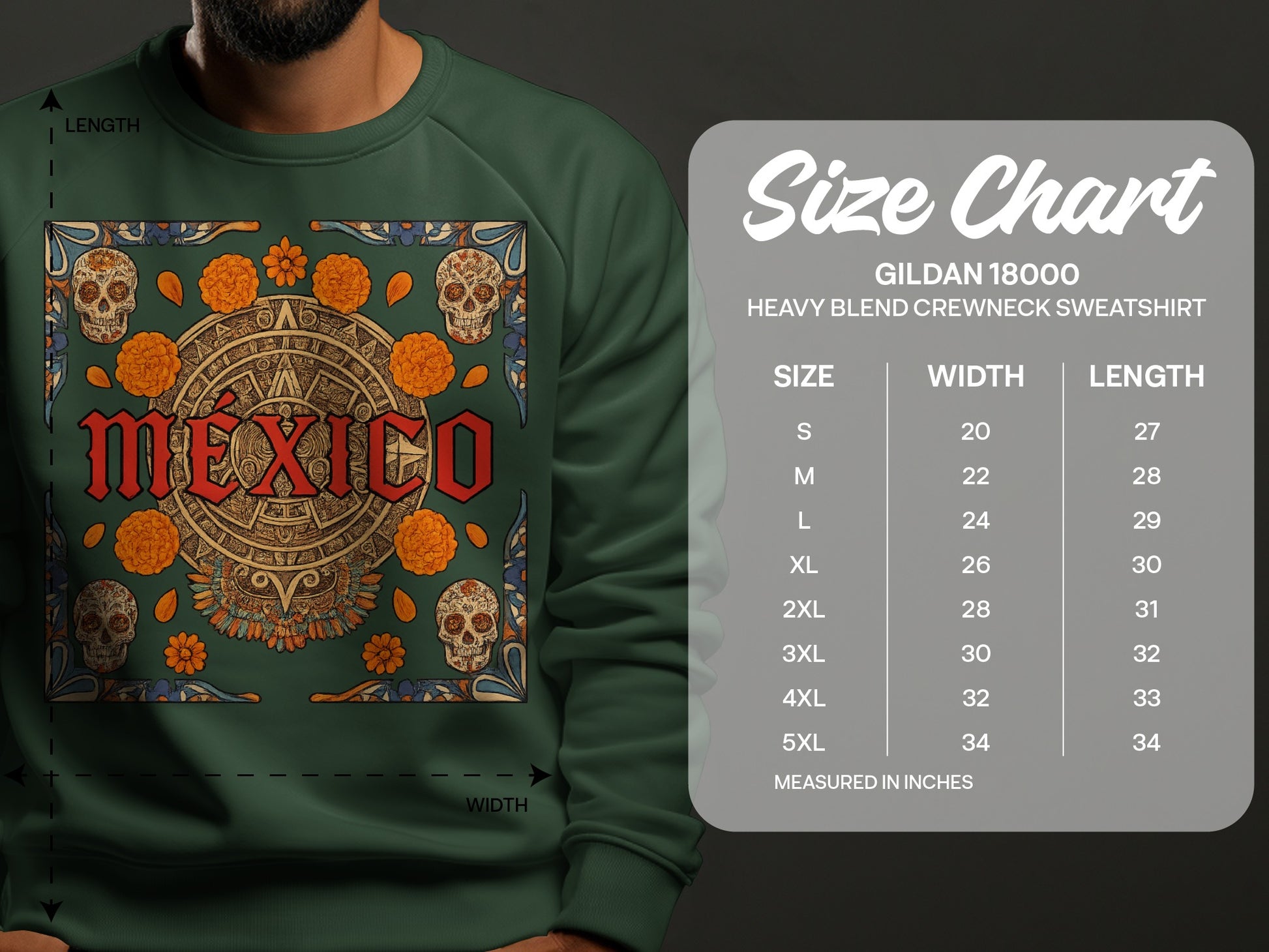 Mexican Day of the Dead Skulls Crewneck Sweatshirt
