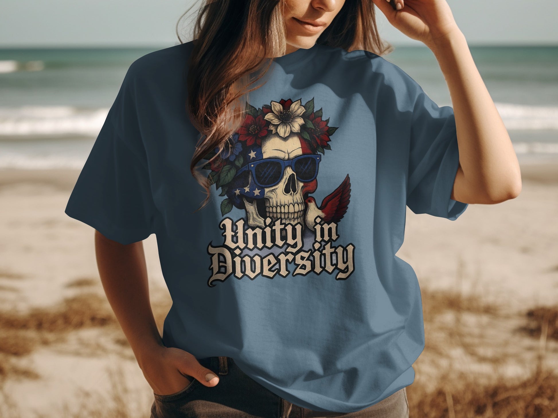 Unity in Diversity Skull Graphic Printed Shirt product type