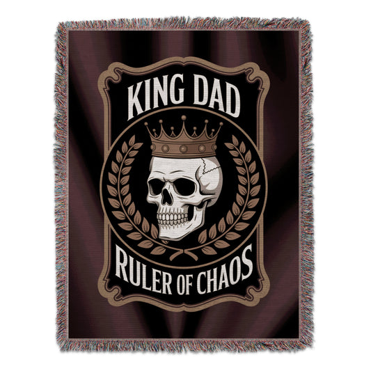 King Dad Ruler Of Chaos Skull Design Blanket product