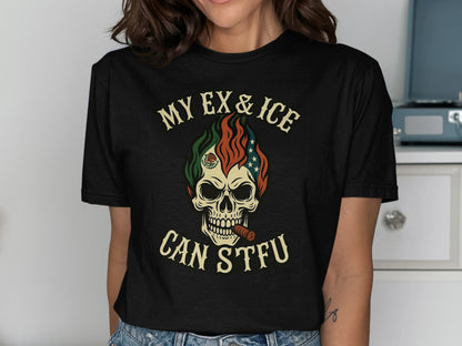 My Ex and Ice Can STFU Skull Graphic Tee product