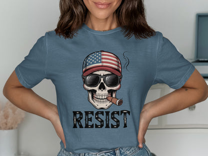 Resist Skull with American Cap T-Shirt product type
