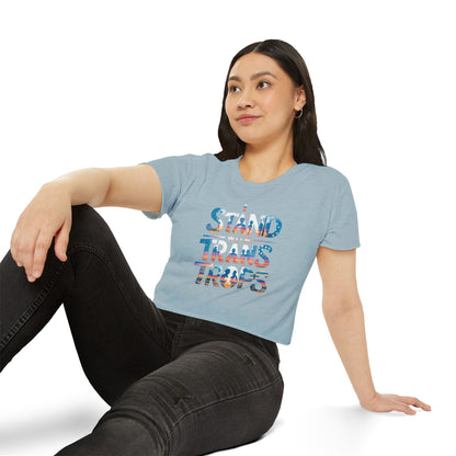 Pride corp top Festival Crop Top - Stand With Trans Troops