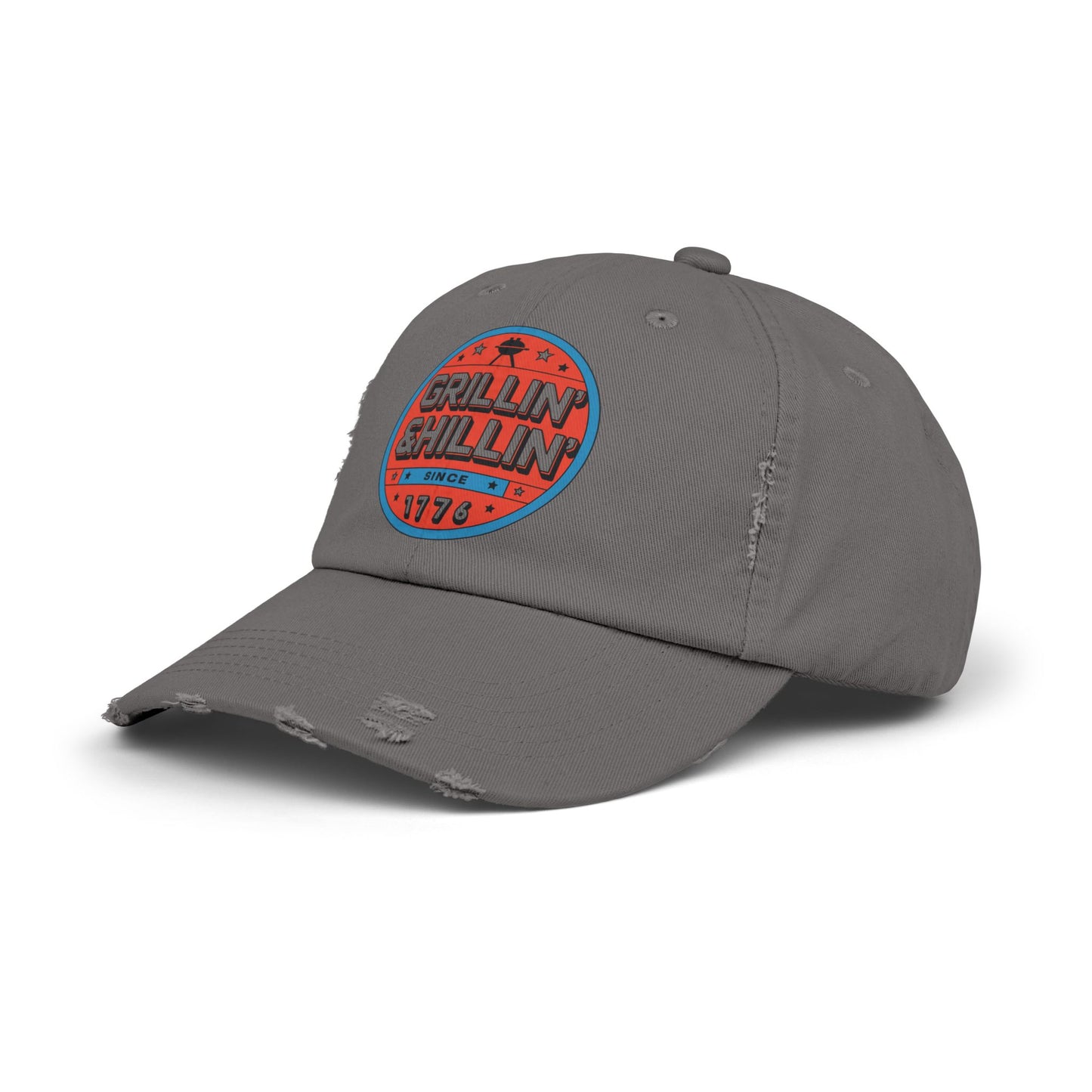 Grillin' Shillin' Unisex Distressed Cap - Casual Outdoor Hat for BBQ Lovers