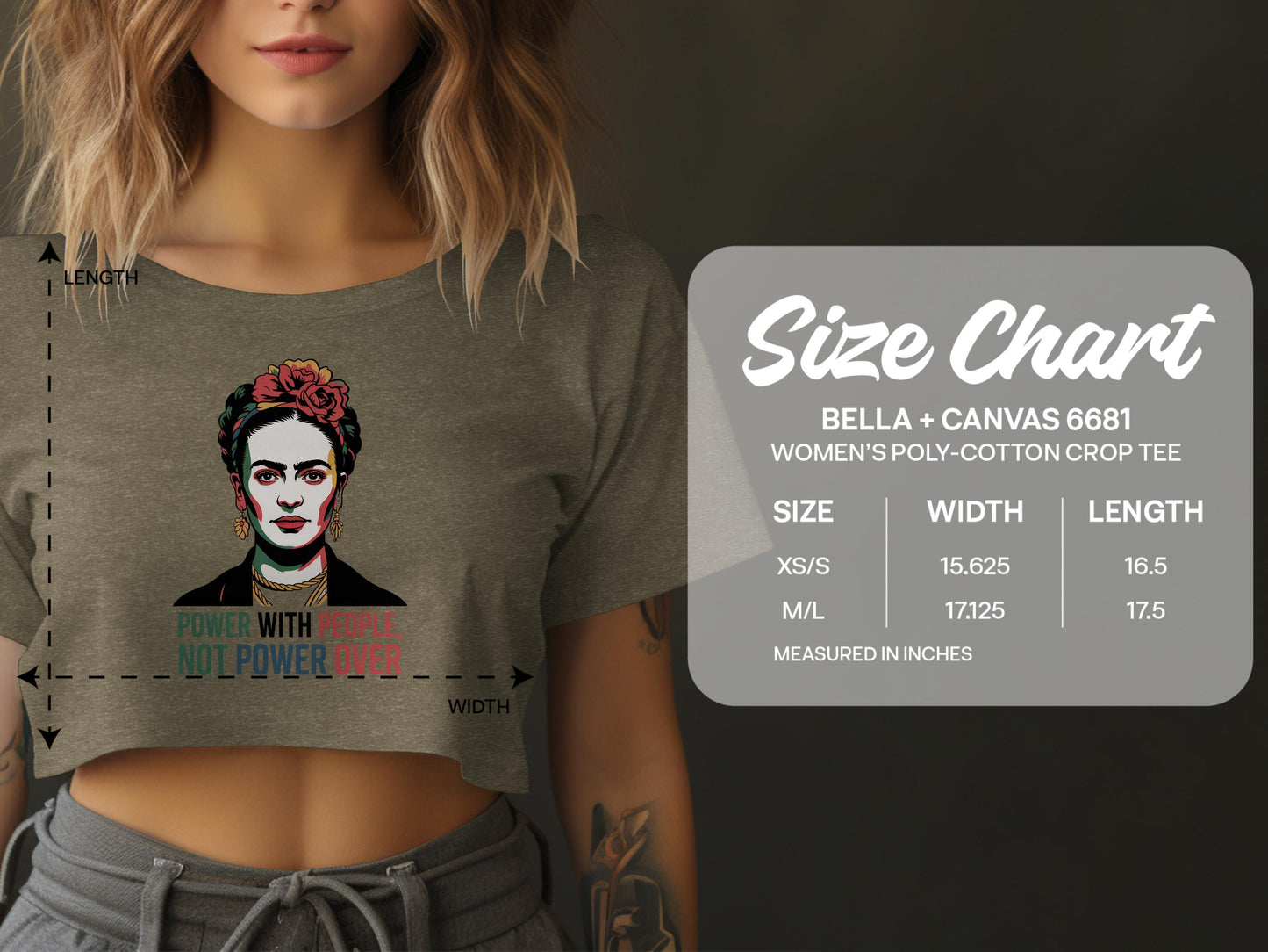 Frida Kahlo Motivational Women's Crop Tee product type