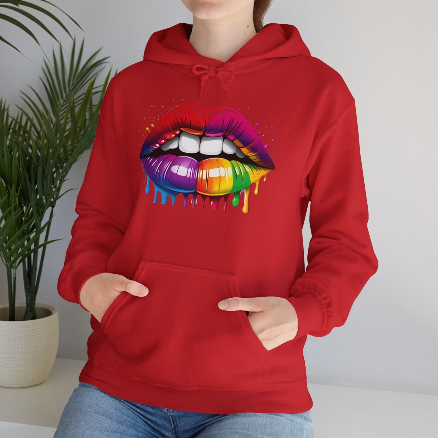Pride hoodie Rainbow Dripping Lips Hoodie | Unisex Sweatshirt for Pride, LGBTQ+ Events, Casual Wear, Gift Idea, Vibrant Streetwear