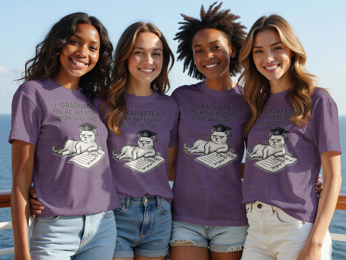 I Graduated You're Welcome Mom and Dad Cat Shirt Product