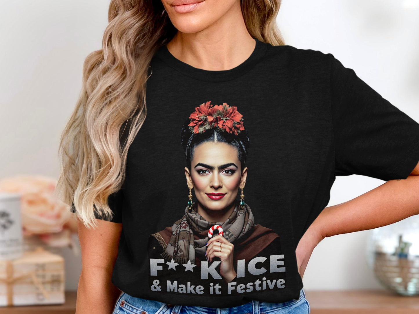 F**k ICE & Make It Festive Statement Tee