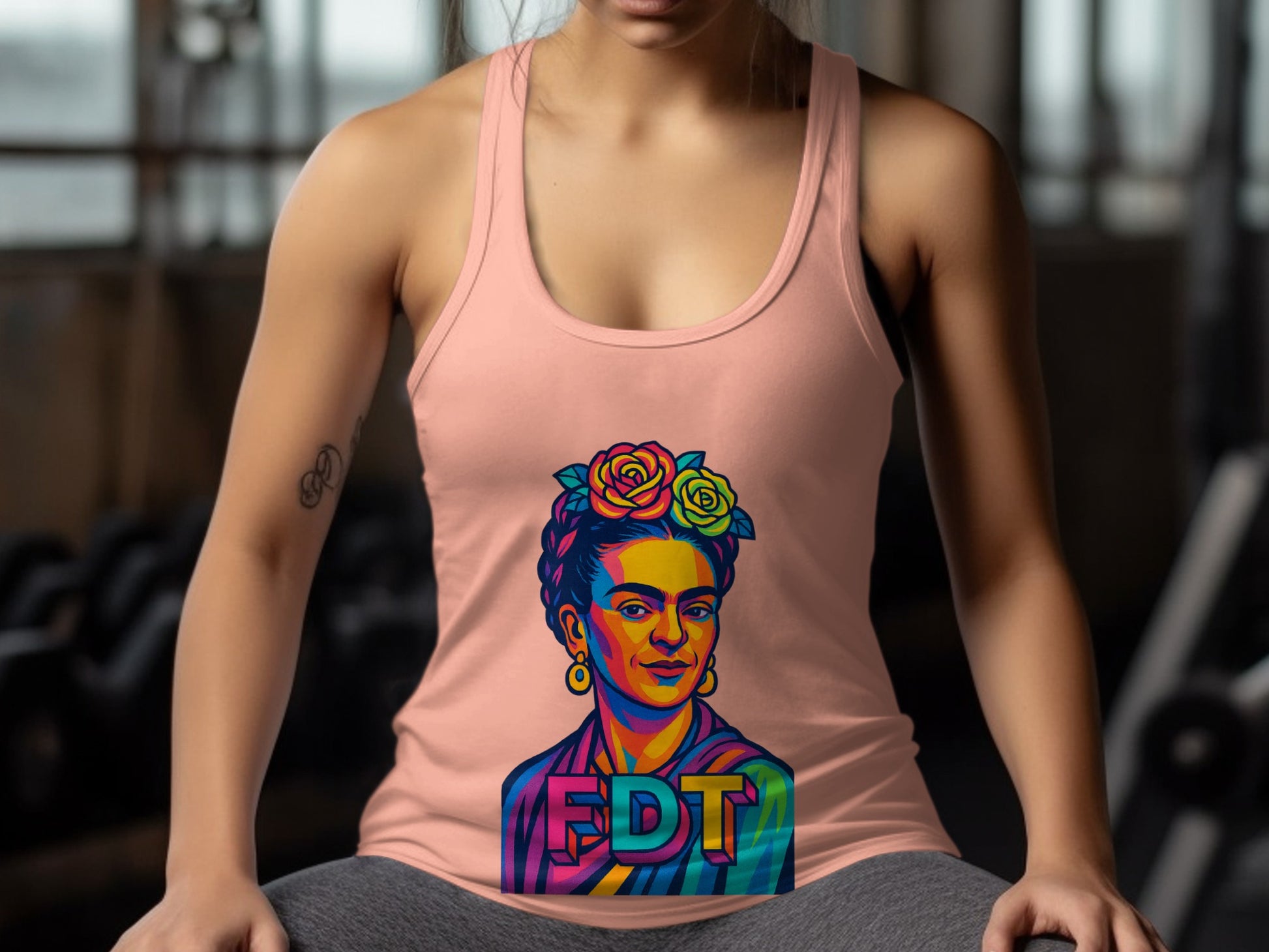 Frida Kahlo Inspired Vibrant Design Tank Top product