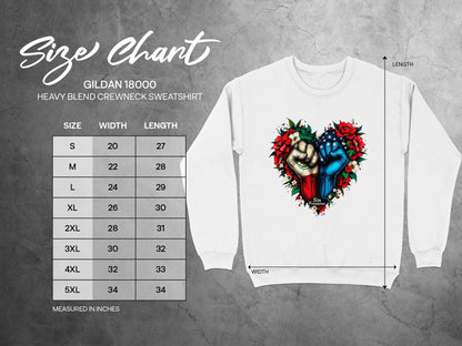 Heart Black and White Hand Crewneck Sweatshirt product