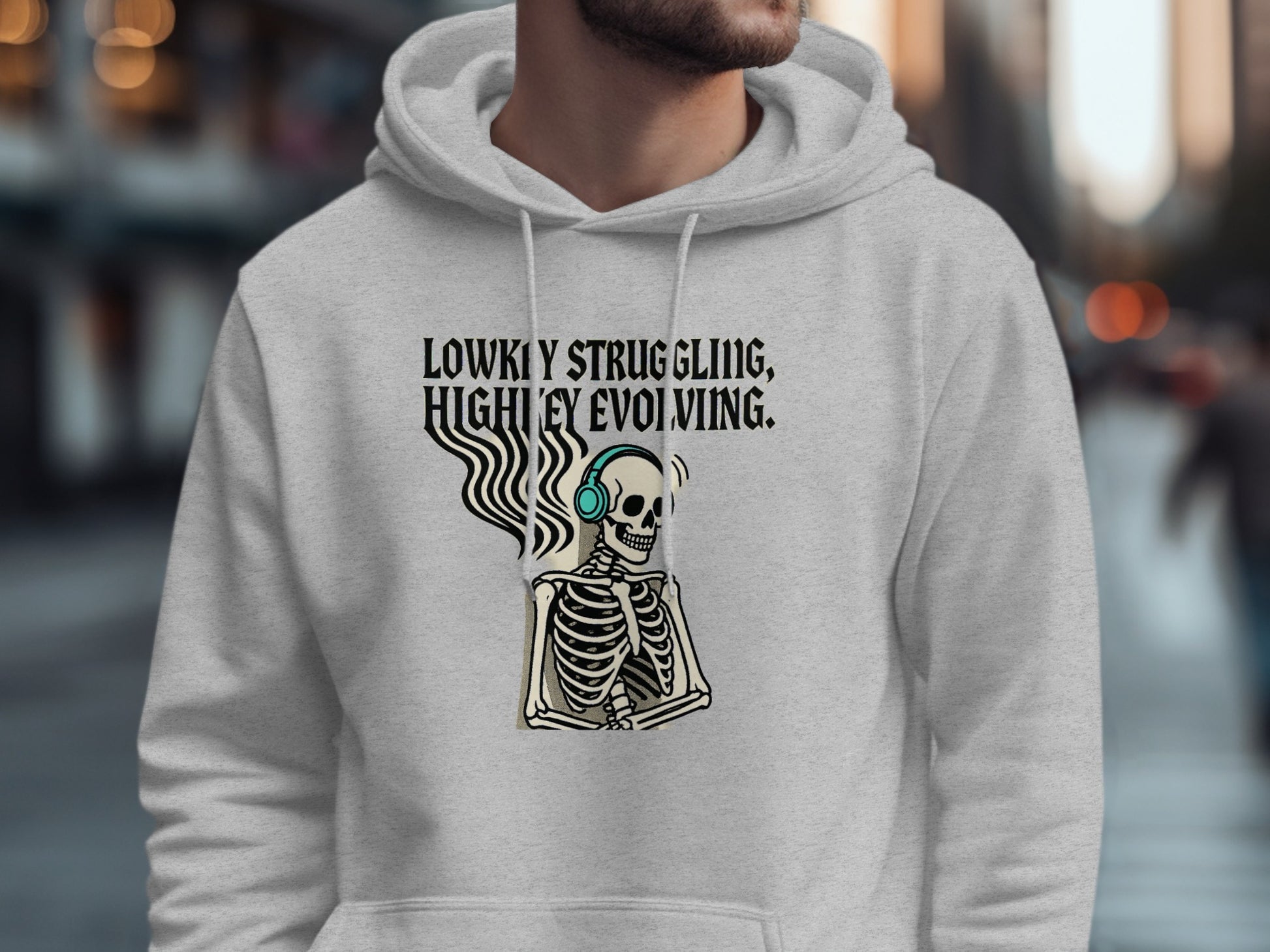 Skull Graphic with Headphones Hoodie product type