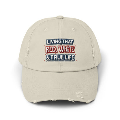 Living That Red White True Life Embroidered Cap product type