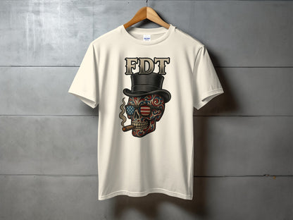 Vibrant Skull with Top Hat Graphic T Shirt product