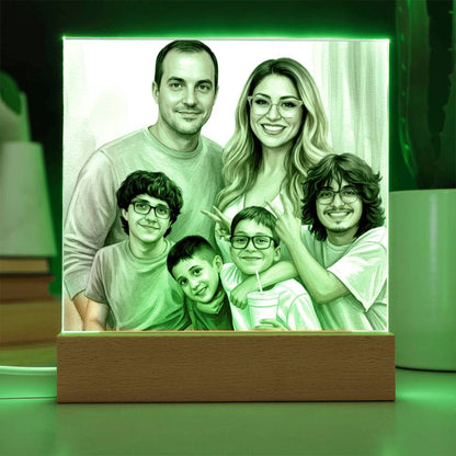 Acrylic Square Plaque Custom Add Your Images Photos Including your family pets.