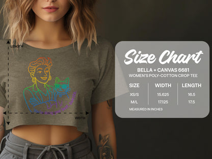 Vibrant Rainbow Cat Design Women's Crop Tee product