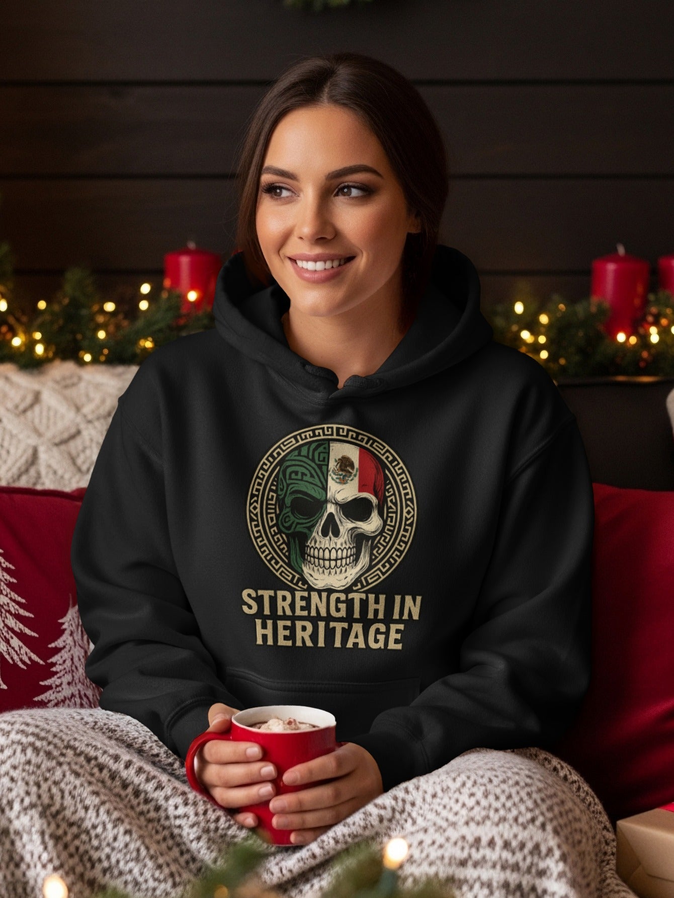 Strength in Heritage Skull Hoodie Comfortable Warm Wear