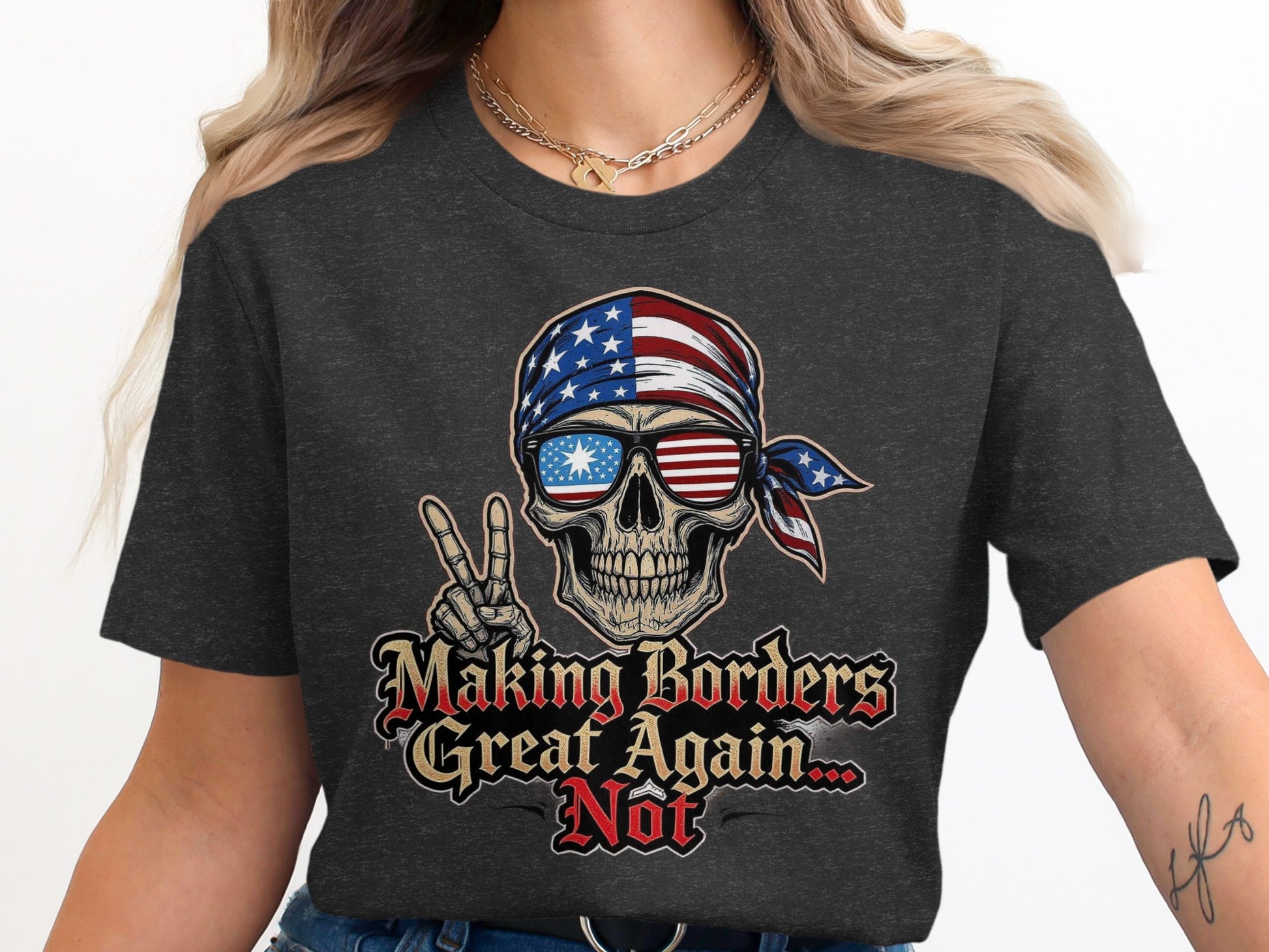 Making Borders Great Again Not Skull T-Shirt Product