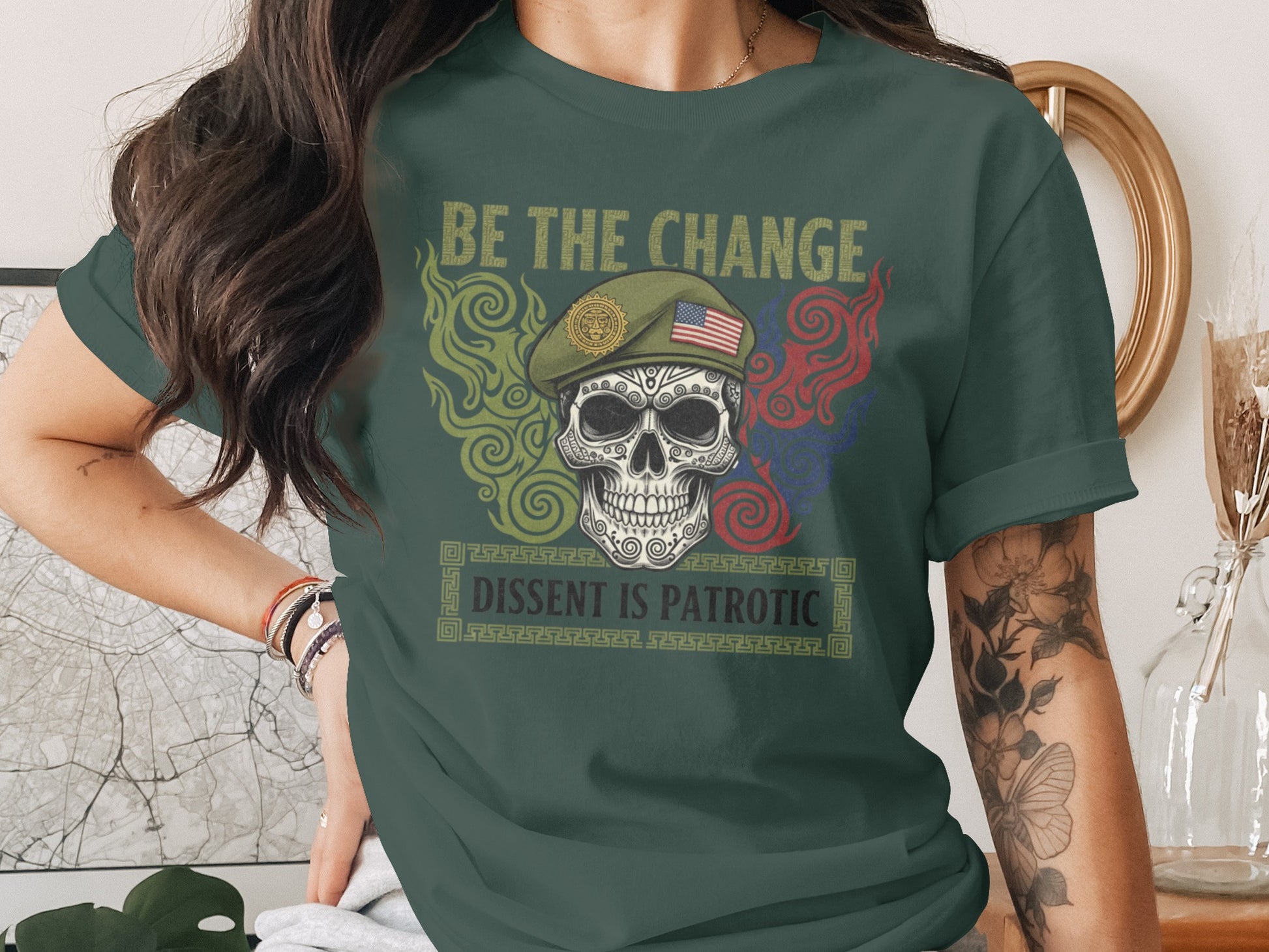 Be The Change Dissent Is Patriotic Graphic Tee
