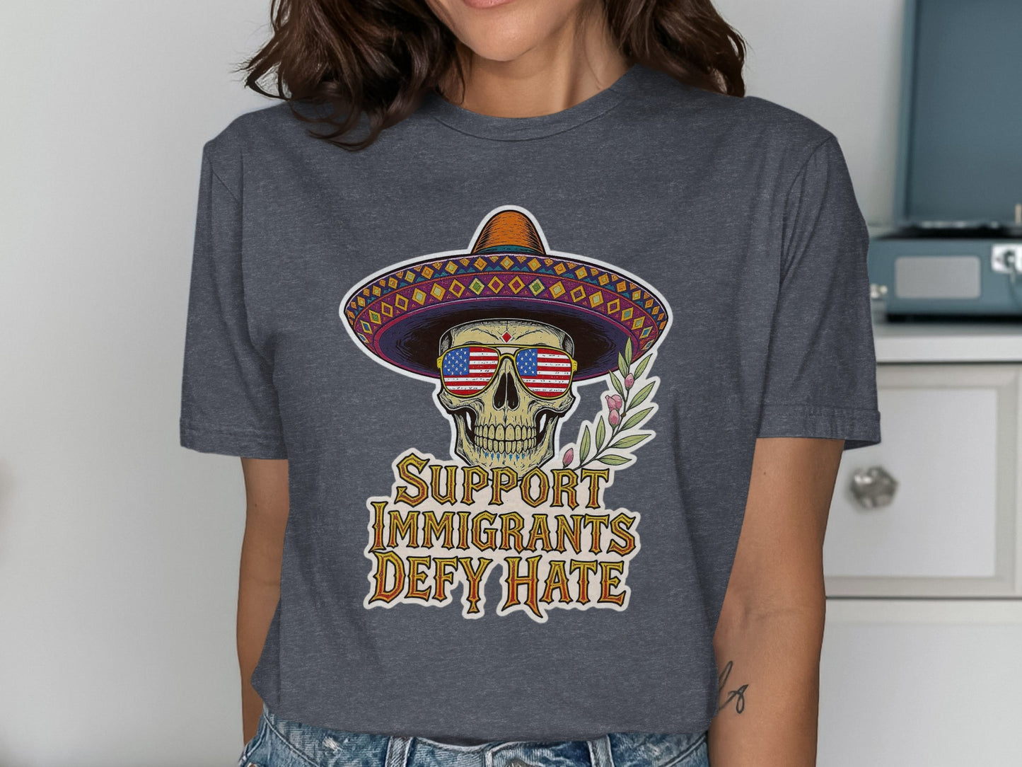 Support Immigrants Defy Hate Graphic T-Shirt product type