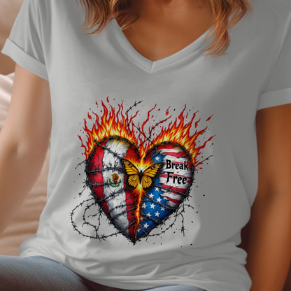 Break Free Heart Butterfly Flame Graphic T-shirt product