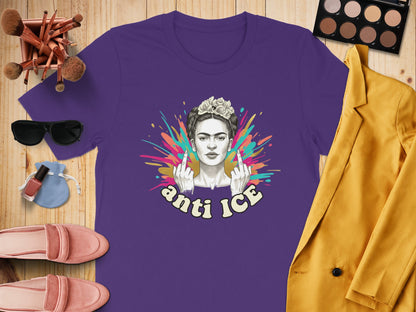 Anti ICE Shirt Holding Flowers with Sunglasses Product