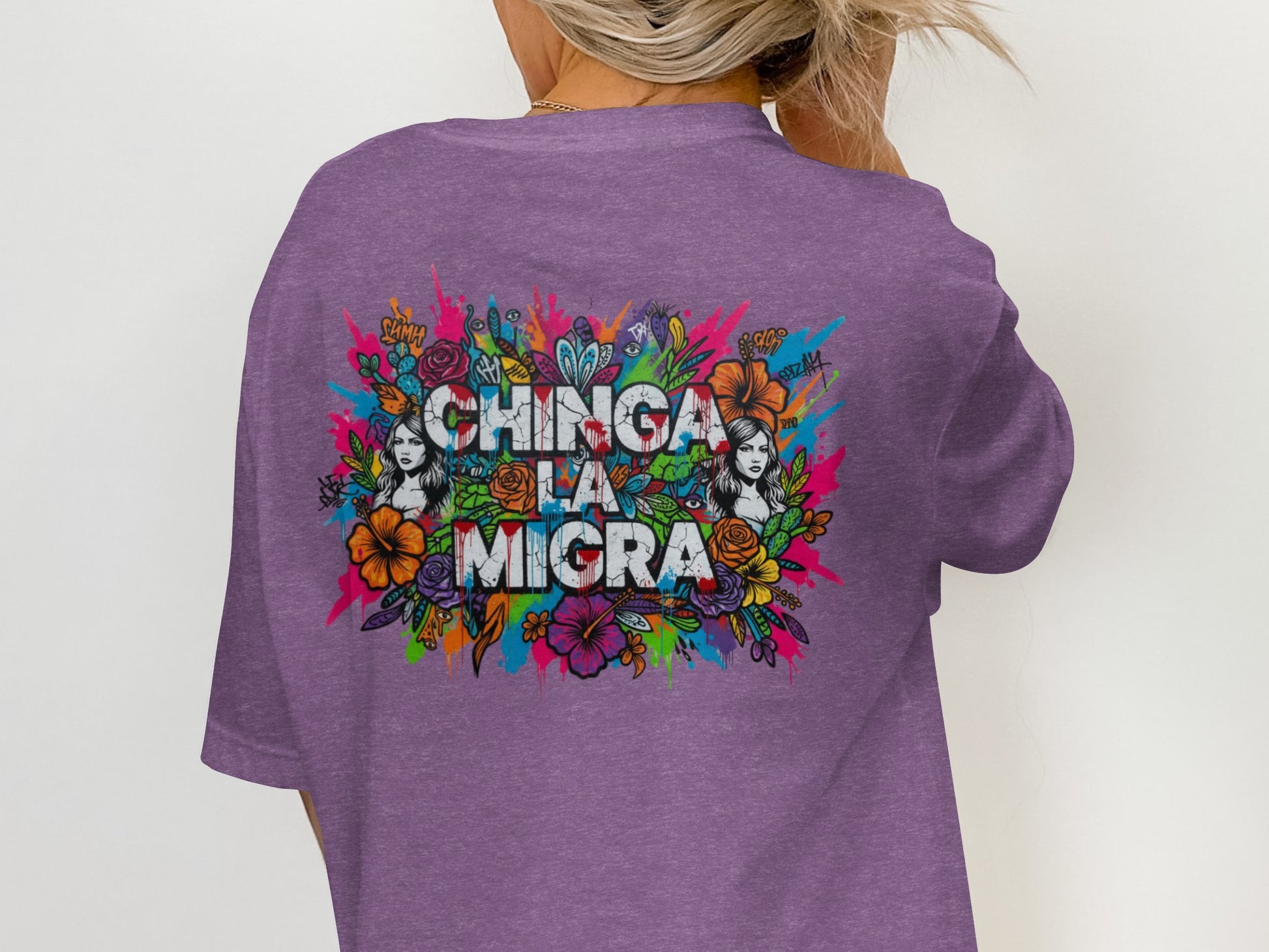 Chinga La Migra Graphic Statement Shirt