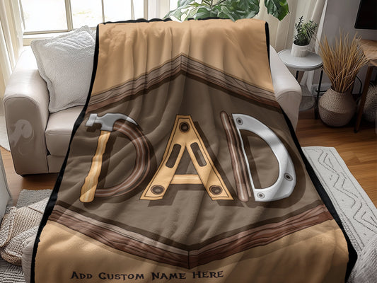 Personalized Dad Themed Blanket Gift Product