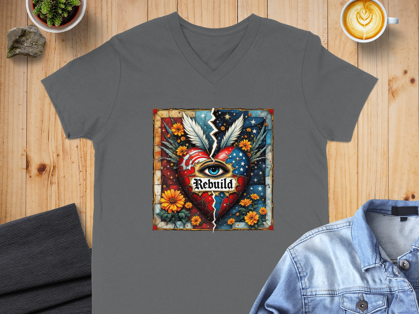 Artistic Heart with Wings Rebuild T-shirt product type