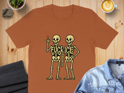 Skeletal Duo Statement T-Shirt Unique Casual Wear product