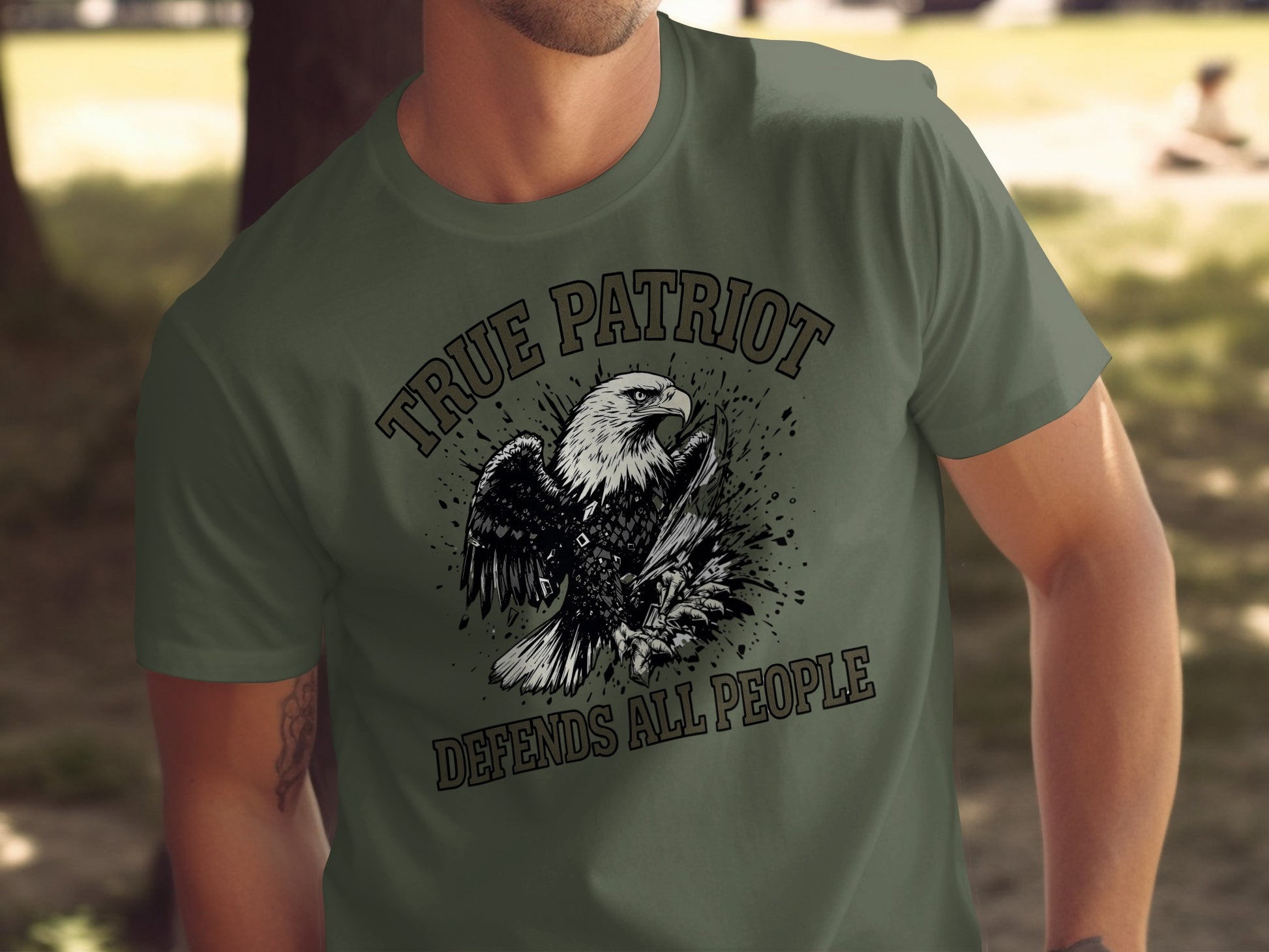 True Patriot Defends All People Graphic T-shirt