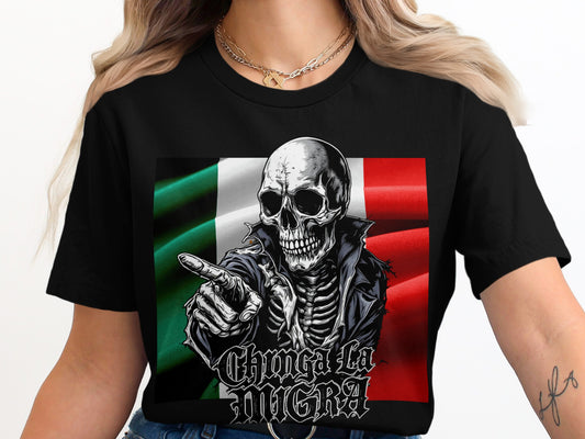 Grim Mexican Flag Skull Graphic Tee Shirt product type
